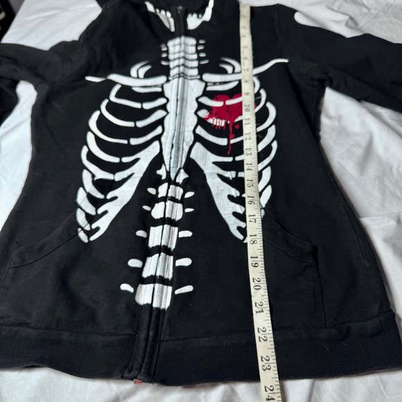 Medium Sweet Love Cotton Lightweight Full-Zip Hoodie – Skeleton Graphic Design - Picture 12 of 13